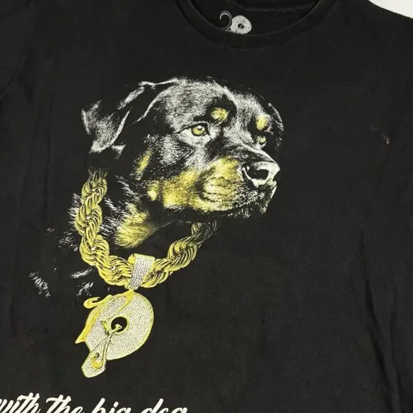 Vintage Jay-Z Roc‎ A Fella Rottweiler Chain Rap T Shirt Black Size L Rare